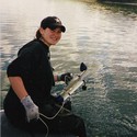 CWU undergraduate student involved in microbiological field research at Soap Lake :: Central Washington University