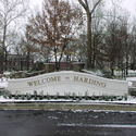 HU entrance with snow :: Harding University
