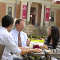 Ripon College President interacting with students. :: Ripon College