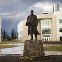 Statue of Charles Bunnel on the Campus :: University of Alaska Fairbanks