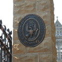 Gatepost in front of university :: Georgetown University